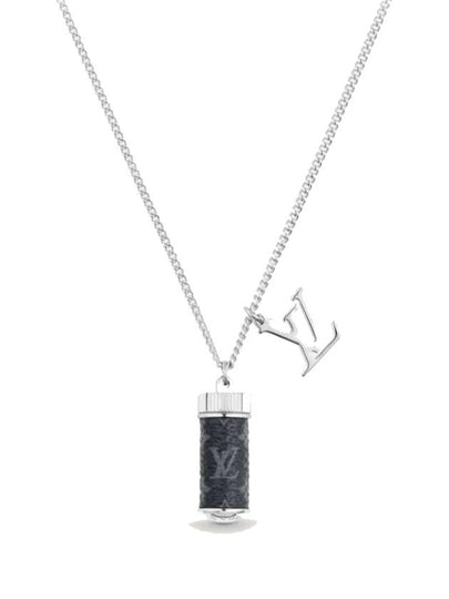 Men's Monogram Eclipse Charm Necklace Silver - LOUIS VUITTON - BALAAN 2