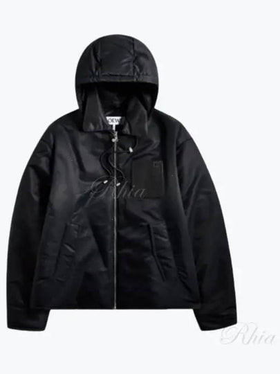 Regular Fit Padded Hooded Jacket Black - LOEWE - BALAAN 2