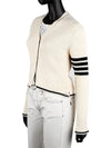 4 Bar Cable Wool Crop Cardigan Ivory - THOM BROWNE - BALAAN 2