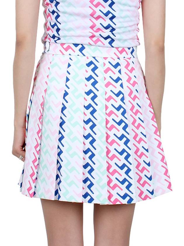 Women's Adina Print Pleated Skirt Pink Painted Bridge - J.LINDEBERG - BALAAN 6