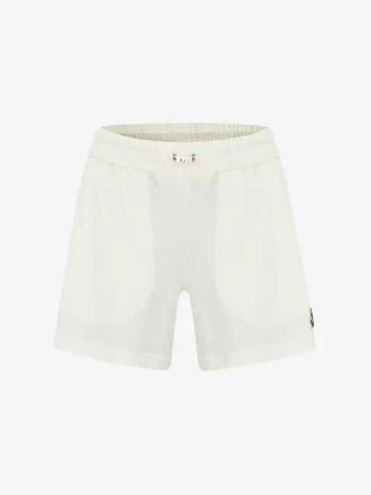 Women s Logo Patch Cotton Shorts Pants White 8H00016 89AJU 034 - MONCLER - BALAAN 1