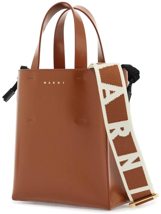 Museo Mini Leather Tote Bag Brown - MARNI - BALAAN 4