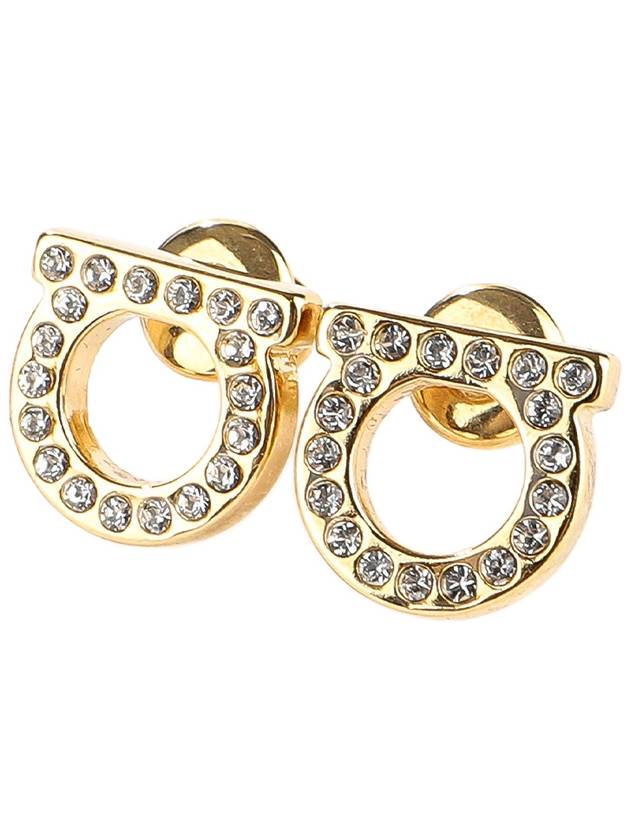 Gancini Crystal Small Earrings Gold - SALVATORE FERRAGAMO - BALAAN 2