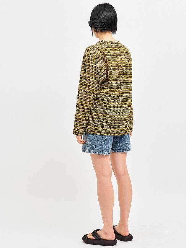 Seawear seethrough craft oversized knit pullover yellow - C WEAR BY THE GENIUS - BALAAN 4