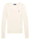 Women's Embroidered Logo Knit Top Cream - POLO RALPH LAUREN - BALAAN 2