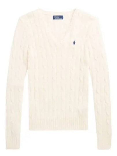 Women's Embroidered Logo Knit Top Cream - POLO RALPH LAUREN - BALAAN 2