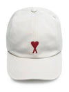 De Coeur Embroidered Logo Ball Cap Beige - AMI - BALAAN 3