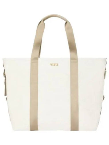 Alpha Bravo Essentials Medium East West Tote Bag Off White Tan - TUMI - BALAAN 1