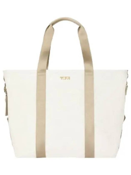 Alpha Bravo Essentials Medium East West Tote Bag Off White Tan Handbag - TUMI - BALAAN 1