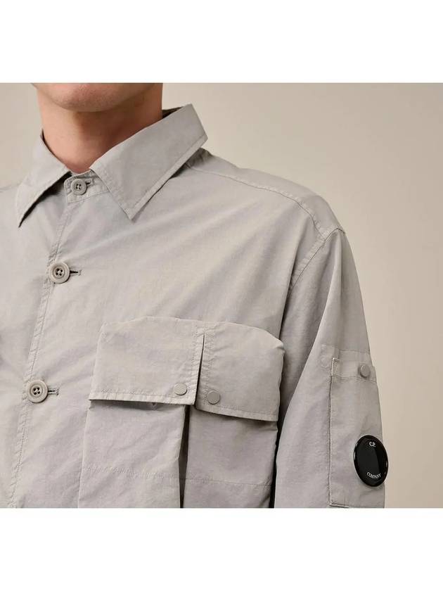 Flat Nylon Utility Over Long Sleeve Shirt Grey - CP COMPANY - BALAAN 6