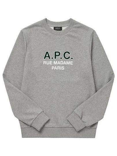 Logo Print Cotton Sweatshirt Heather Grey - A.P.C. - BALAAN 2