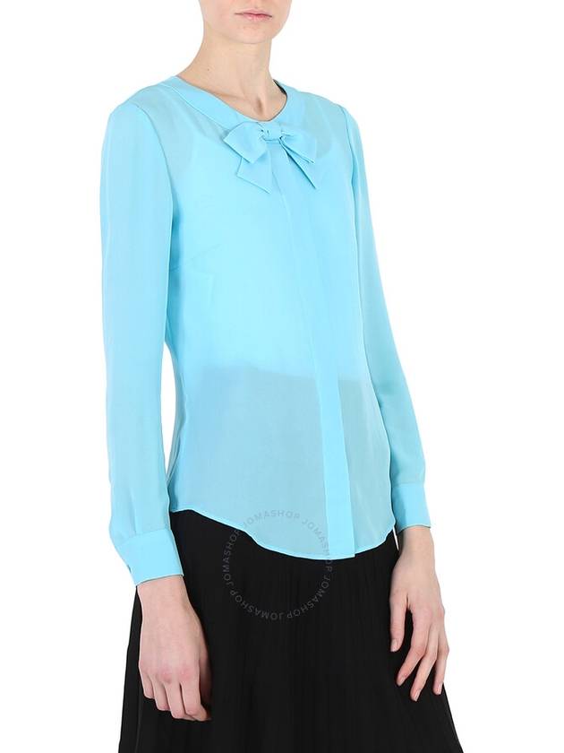 Moschino Ladies Light Blue Bow Detail Long-Sleeved Blouse, Brand Size 40 (US Size 6) - MOSCHINO - BALAAN 2