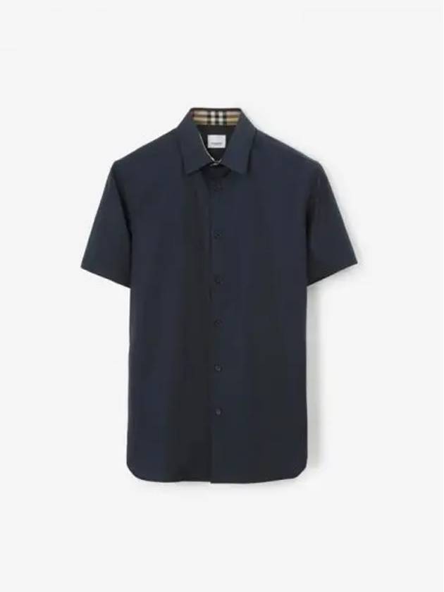 Embroidered Logo Long Sleeve Shirt Navy - BURBERRY - BALAAN 2