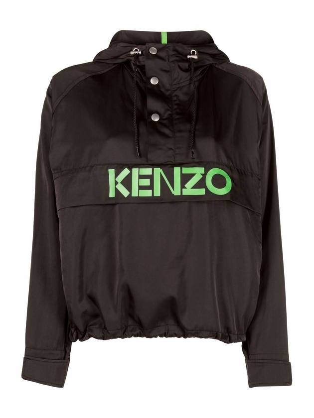 Logo print Casual Anorak Black - KENZO - BALAAN 1