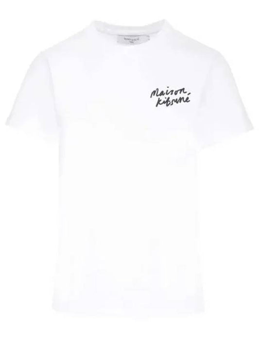 Handwriting Logo Cotton Short Sleeve T-Shirt White - MAISON KITSUNE - BALAAN 2