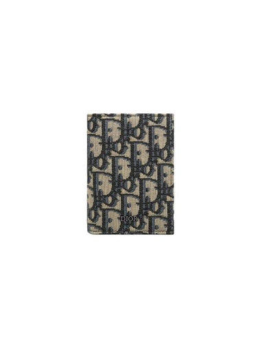 Oblique Jacquard Bifold Card Wallet Beige Black - DIOR - BALAAN 1