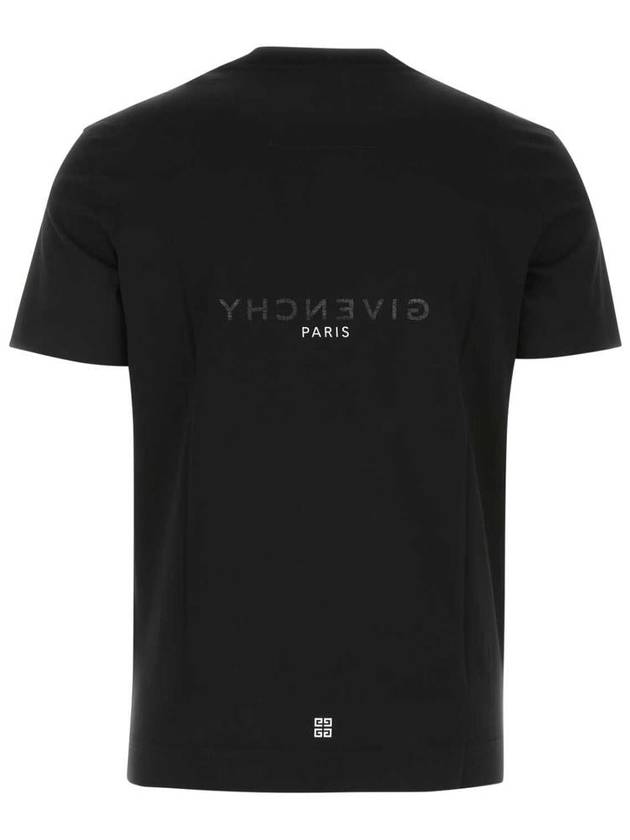 Men's Reverse Logo Round Slim Short Sleeve T-Shirt Black - GIVENCHY - BALAAN 3