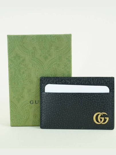 GG Marmont Leather Card Wallet Black - GUCCI - BALAAN 2