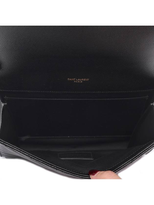 Grain De Poudre Cassandre Clutch Bag Black - SAINT LAURENT - BALAAN 7