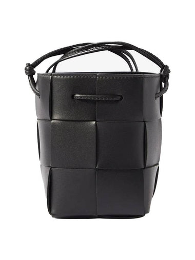 Cassette Intrecciato Mini Bucket Bag Black - BOTTEGA VENETA - BALAAN 1