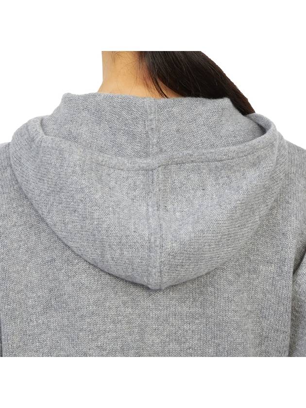 Embroidered Logo Cashmere Hoodie Grey - SPORTY & RICH - BALAAN 8