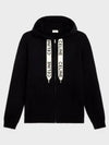 wool cashmere oversized hooded zip-up black - CELINE - BALAAN 2