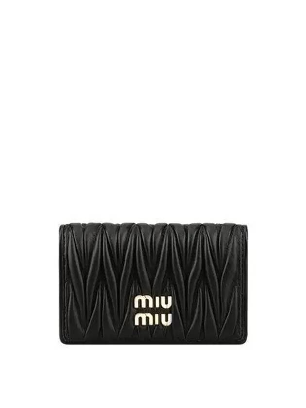 Matelasse Nappa Leather Half Wallet Black - MIU MIU - BALAAN 2