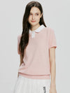 Scallop collar short sleeve knit STRAWBERRY PINK - 20THHOLE - BALAAN 1