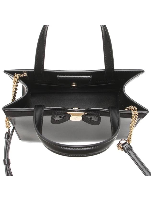 Vara Bow Top Handle Tote Bag Black - SALVATORE FERRAGAMO - BALAAN 6