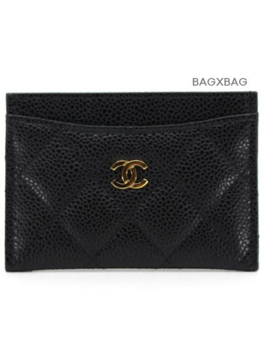 CH Classic Caviar Card Slot Black Gold CH42WT004 - CHANEL - BALAAN 1