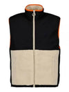 De Coeur Sherpa Hairy Fleece Nylon Canvas Vest Black White - AMI - BALAAN 2