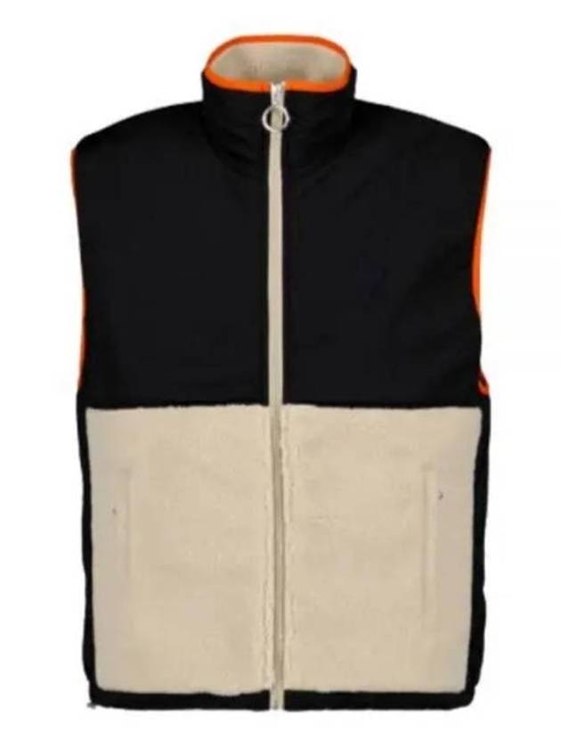 De Coeur Sherpa Hairy Fleece Nylon Canvas Vest Black White - AMI - BALAAN 2