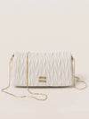 Matelasse Nappa Leather Logo Mini Bag White - MIU MIU - BALAAN 3