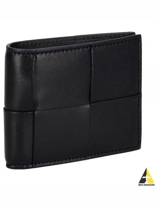 Men's Intrecciato Half Wallet Black - BOTTEGA VENETA - BALAAN 2