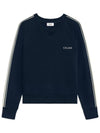 Embroidered Logo Cotton Fleece Cashmere Sweatshirt Navy - CELINE - BALAAN 1