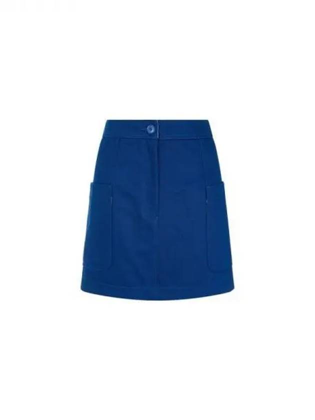 Women s Cotton Twill Pocket Skirt Blue 270166 - EMPORIO ARMANI - BALAAN 1