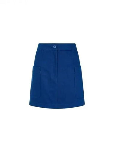 Women s Cotton Twill Pocket Skirt Blue 270166 - EMPORIO ARMANI - BALAAN 1