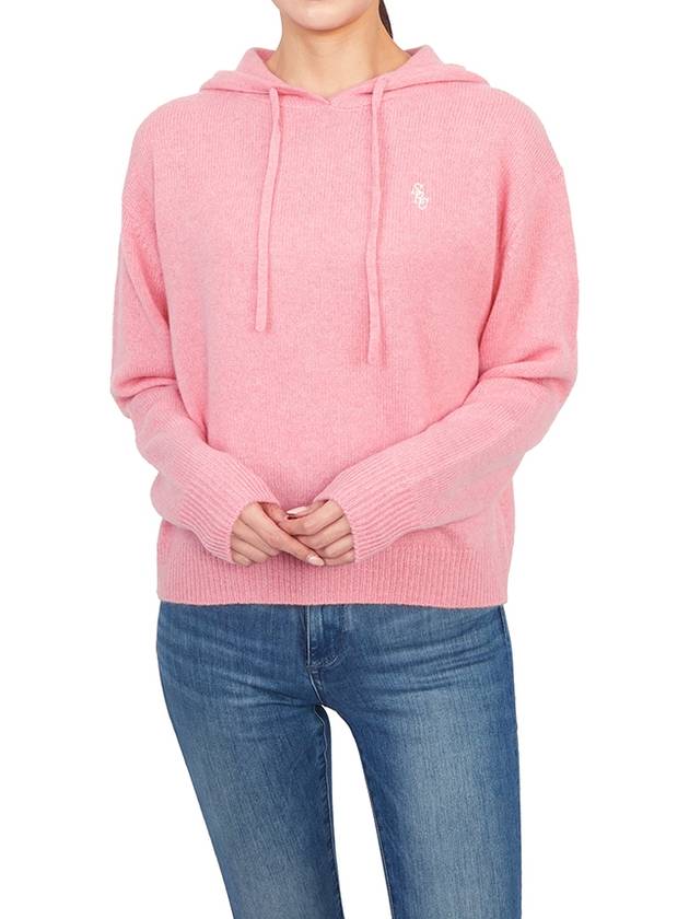 Embroidered Logo Cashmere Hoodie Pink - SPORTY & RICH - BALAAN 6