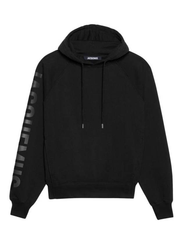 Le Typo Classic Fit Cotton Hoodie Black - JACQUEMUS - BALAAN 1