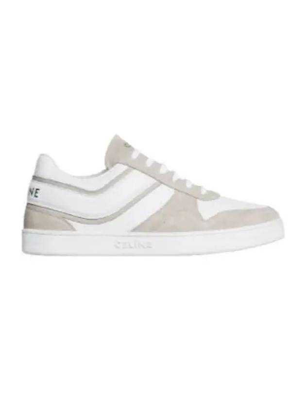 Velvet trainer calfskin low top sneakers light beige - CELINE - BALAAN 2