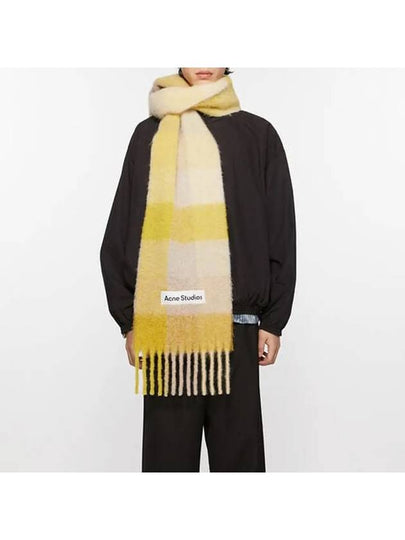 Check Mohair Muffler Beige Yellow - ACNE STUDIOS - BALAAN 2