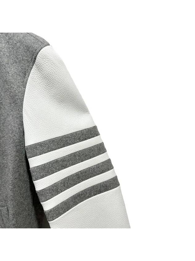 Melton Varsity Jacket Grey - THOM BROWNE - BALAAN 6