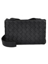 Triple Zipper Cross Bag Black - BOTTEGA VENETA - BALAAN 1