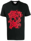 Evil Skull Motif Short Sleeve T-Shirt Black - ALEXANDER MCQUEEN - BALAAN 1