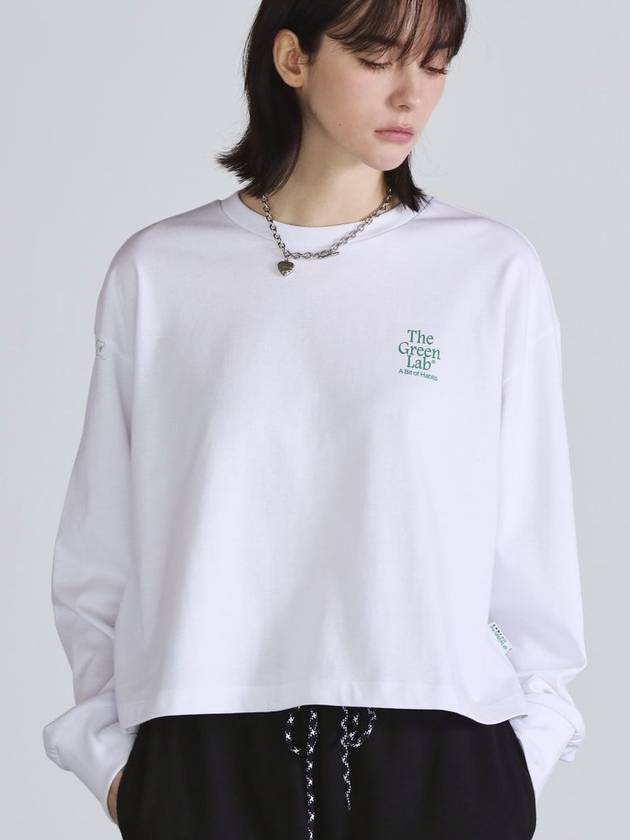 Essential Crop Long Sleeve T-Shirt White - THE GREEN LAB - BALAAN 7