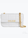 Monochrome Matelasse Quilted Calfskin Chain Shoulder Bag White - CELINE - BALAAN 2