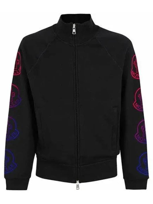 Men's Side Gradient Logo Zip-Up Jacket Black - MONCLER - BALAAN 2