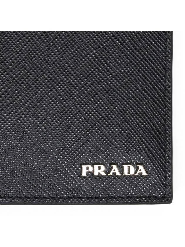 Saffiano Leather Half Wallet Nero - PRADA - BALAAN 3