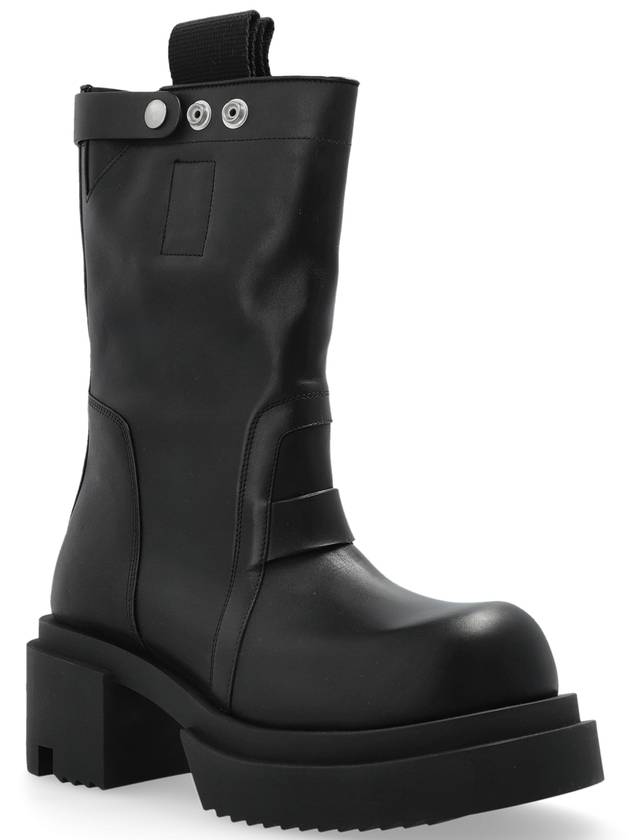 Rick Owens Leather Boots Pull On Bogun, Women's, Black - RICK OWENS - BALAAN 4