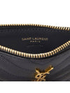 Gold Monogram Fragments Zipped Grain de Poudre Embossed Leather Card Case Black - SAINT LAURENT - BALAAN 8